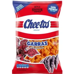 Cheetos Garras De Demogorgon Stranger Things, snack di mais al forno al gusto barbecue da 75g