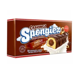 Cravingz Jouy&Co Spongiez Creamy Filling, 5 merendine di pan di spagna ripiene e ricoperte con crema al cioccolato da 200g