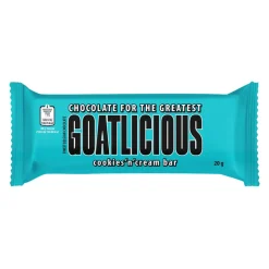 Goatlicious Cookies N Cream Bar, tavoletta di cioccolato bianco e cookies da 20g