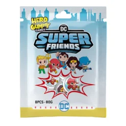 Hero Gummy Candy Super Friends, caramelle gommose con ripieno al gusto di mirtillo e fragola da 80g