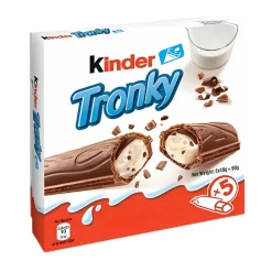 Kinder Tronky Milk & Biscuits, wafer con crema al latte e pezzi di biscotto da 90g
