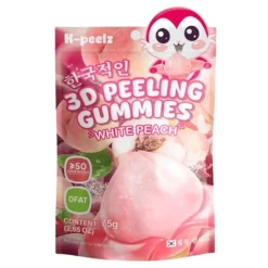 K-peelz 3D Peeling Gummies White Peach, caramelle gommose al gusto di pesca da 75g