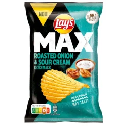 Lay's Max Roasted Onion & Sour Cream, patatine al gusto di cipolla tostata e panna acida da 110g