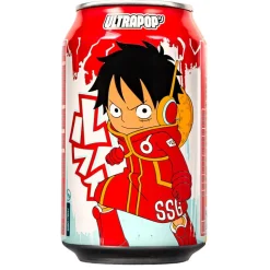 Ultra Pop One Piece Luffy Lemon Strawberry, bevanda gassata al gusto di limone e fragola da 330ml