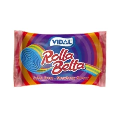 Vidal Rolla Belta Multicolor, caramella lunga arcobaleno al gusto di fragola da 19g