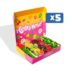 Wunnie box "So Candy, So Happy", 5 scatole di caramelle gommose in gusti assortiti da 480g