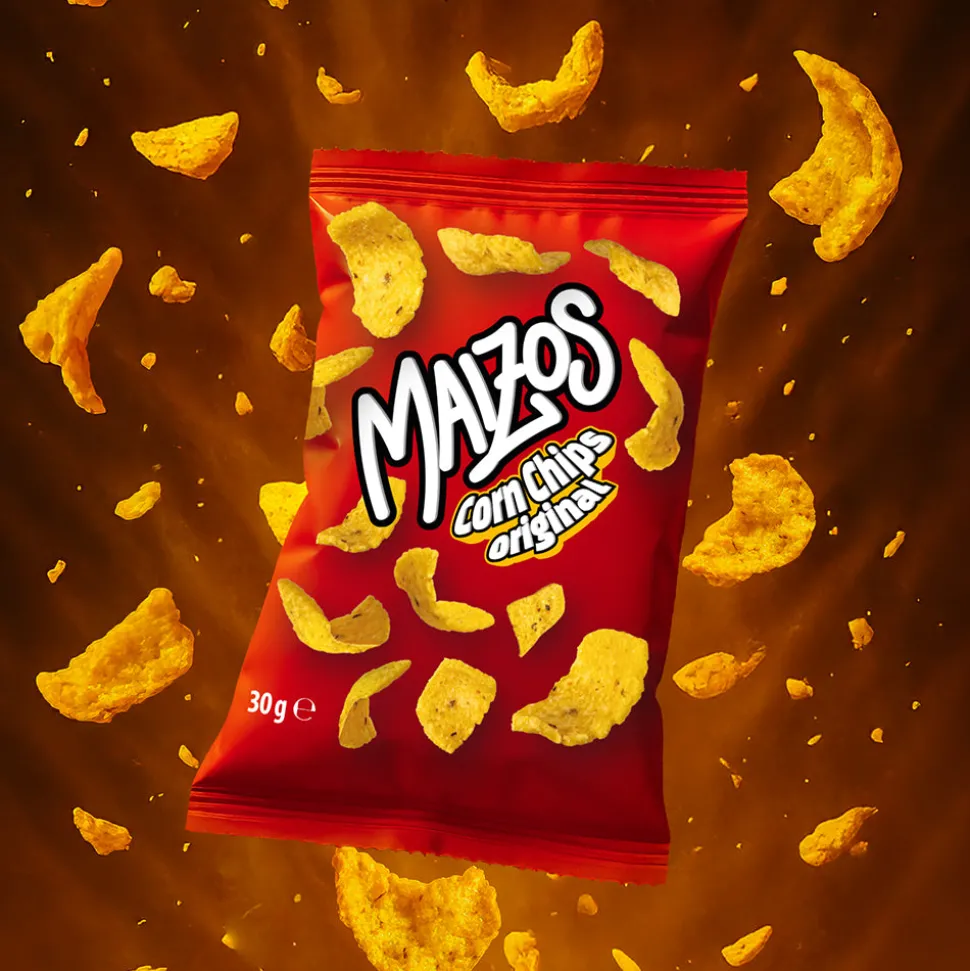 10x Maizos Corn Chips Original, chips di mais nel gusto original da 30g