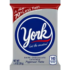 York Dark Chocolate Peppermint Patties, disco di cioccolato fondente con crema alla menta da 39g